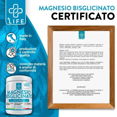 Magnesio Bisglicinato 180 cps +Life