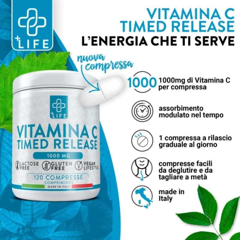 Vitamin C Time Release +Life 120 cpr